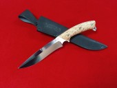 Нож Лиса 5 изготовлен из высококачественной стали Х12МФ, цельнометаллический,накладные плашки из карельской березы, на винтах.