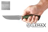 Нож турист 2 изготовлен из высококачественной булатной стали, мельхиор, стабилизированная карельская берёза.