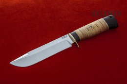 Нож Боец из 95Х18, береста,чёрный граб