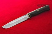 Нож Боец изготовлен из высококачественной нержавеющей стали 95Х18, чёрный граб