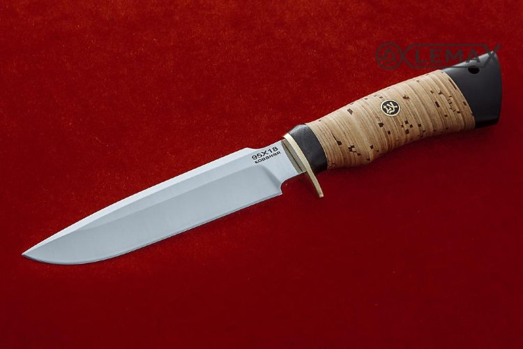 Нож Чибис из 95Х18, береста,чёрный граб