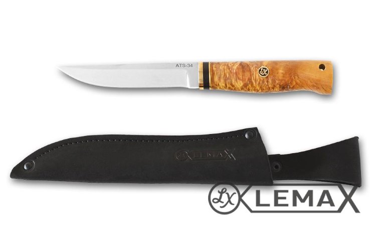 Finnish knife (ATS-34, stabilized Karelian birch)