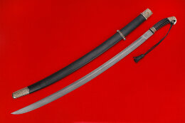 The main tool of the Cossack(Bulat, brass, wooden scabbard, leather)