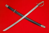 The main tool of the Cossack with a hilt ( steel 65G, brass, wooden scabbard, leather) 