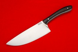 Нож Кухонный средний - 2 из 95х18, красная фибра, черный граб  