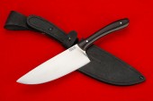 Нож кухонный средний-2 (95х18,красная фибра, черный граб) 