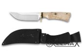 Нож восточный изготовлен из высококачественной стали Х12МФ, рукоять карельская берёза