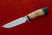 Нож Турист  2 изготовлен из высококачественной стали 95Х18, береста, рукоять чёрный граб