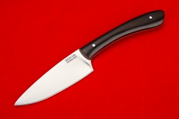 Нож Кухонный малый - 2 из 95х18, красная фибра, черный граб 