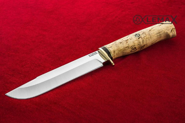 Нож Боец из Х12МФ, карельская берёза.