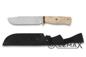 Нож Боец изготовлен из высококачественной стали Х12МФ, рукоять карельская берёза.