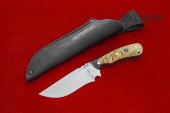 Нож Лиса - 2 (цельнометаллический) (Х12МФ, карельская берёза, чёрный граб)