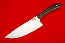 Нож кухонный средний-2 (х12мф,желтая фибра, черный граб)  
