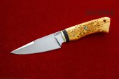 Нож Игла 2 изготовлен из высококачественной стали Х12МФ, карельская берёза.