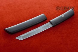 Нож Танто дамасская сталь, черный граб.