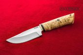Нож Шкуросъёмный изготовлен из высококачественной стали Х12МФ, карельская берёза.
