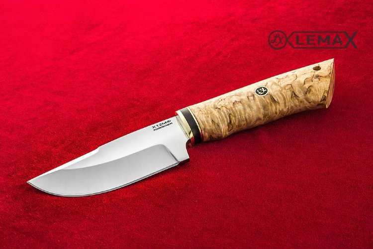 Skinning knife (X12MF, Karelian birch)