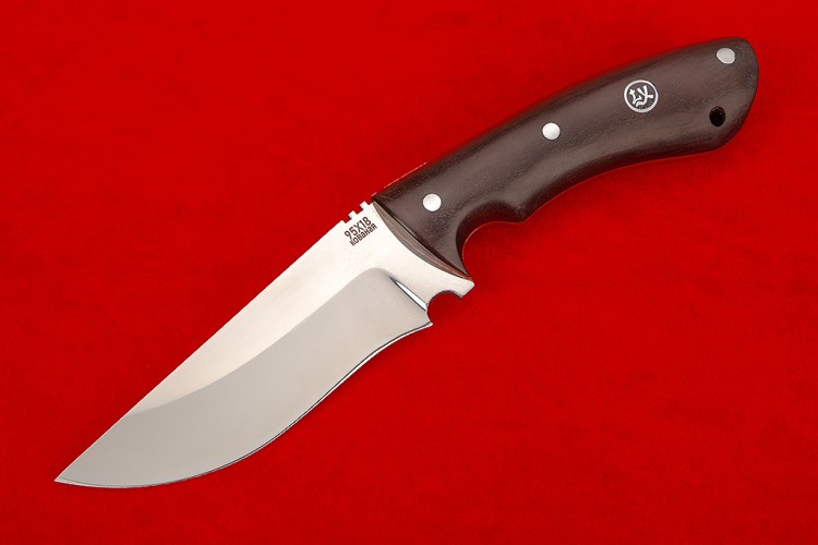Нож Лиса - 2 (цельнометаллический) (95Х18, чёрный граб)