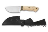 Skinning knife (concave lens) (X12MF, Karelian birch)