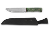 Ural knife (Bulat, deep etching, Nickel silver, stabilized Karelian birch)