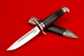 Нож чекиста (Нож Росгвардия) (х12мф, литье мельхиор, черное дерево,чернение)     