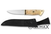 Нож Засапожный изготовлен из высококачественной стали Х12МФ, рукоять карельская берёза