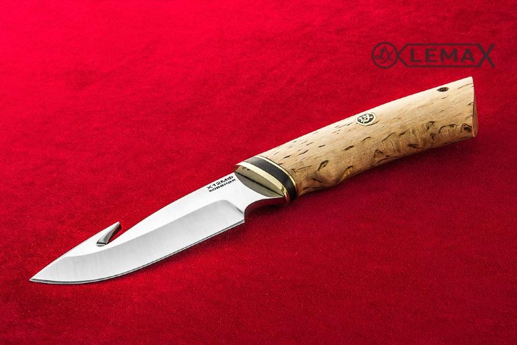 Нож скиннер из Х12МФ, карельская берёза.
