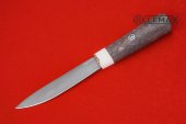 Нож якутский (клинок из булатной стали, рукоять больстер кость,стабилизированная карельская береза)
