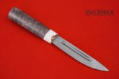 Нож якутский (клинок из булатной стали, больстер кость,стабилизированная карельская береза)