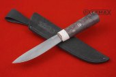 Нож якутский (клинок из булата, больстер кость,стабилизированная карельская береза)