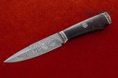 Knife Needle (Bulat, deep etching, Nickel silver, stabilized Karelian birch)