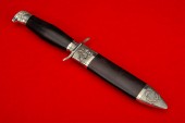 Нож Офицерский ВДВ (тигельный литой сплав, литье мельхиор, черное дерево,чернение)     