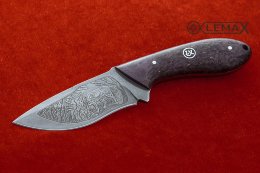 Fox knife (all-metal) (Bulat, deep etching, stabilized Karelian birch, fiber)