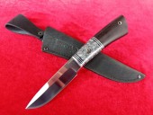 Нож Турист изготовлен из высококачественной стали 110Х18МШД, акрил, рукоять чёрный граб