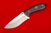 Нож Лиса цельнометаллический изготовлен из высококачественной стали 95Х18, чёрный граб