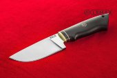 Нож Шкуросъёмный вогнутая линза изготовлен из высококачественной стали 95Х18, чёрный граб