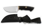 Нож Шкуросъёмный вогнутая линза изготовлен из высококачественной стали 95Х18, рукоять чёрный граб
