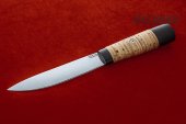 Нож Якутский изготовлен из высококачественной стали  95Х18, береста, чёрный граб.
