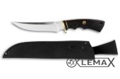 Нож Охотник М изготовлен из высококачественной нержавеющей стали 95Х18, рукоять чёрный граб
