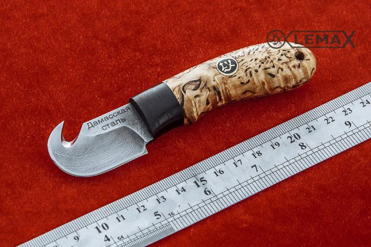 Нож Малыш  дамаск, карельская берёза.