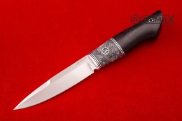 Нож Игла из 110Х18МШД, акрил, чёрный граб.
