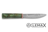 Нож Якутский (клинок из булата, глубокое травление, рог, стабилизированная карельская берёза)