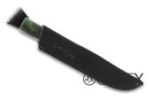 Нож Якутский (тигельный сплав, глубокое травление, рог, стабилизированная карельская берёза)