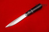 Нож якутский изготовлен из высококачественной стали 110Х18МШД, акрил, чёрный граб.