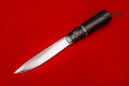 Нож Якутский (110Х18МШД, акрил, чёрный граб)
