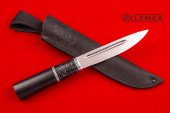 Нож якутский изготовлен из высококачественной стали 110Х18МШД, акрил, рукоять чёрный граб.