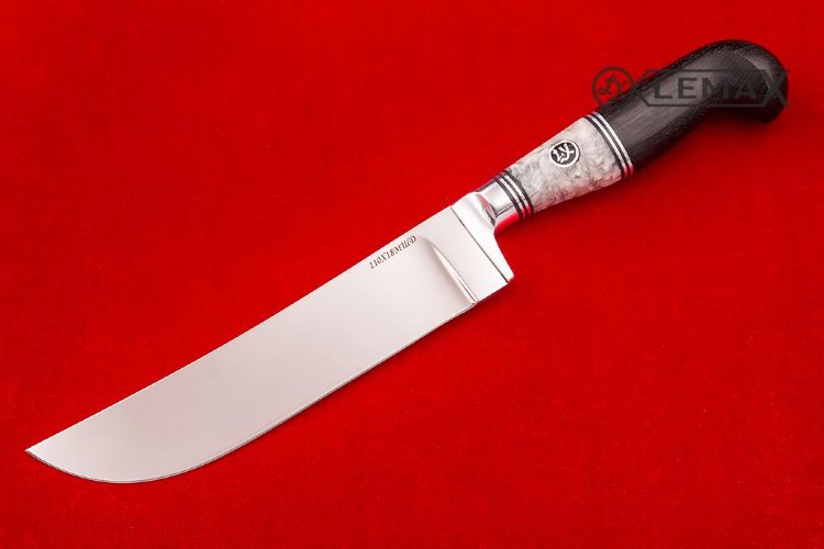 Нож Узбекский (110Х18МШД, акрил, чёрный граб)