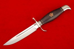  Нож "Офицерский" (95Х18, чёрный граб, литьё латунь, литая звезда из латуни) 
