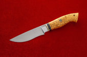 Нож Тундра изготовлен из высококачественной стали Х12МФ, карельская берёза.