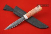 Нож Якутский (клинок из ламината, рукоять рог лося, стабилизированный корень клёна)